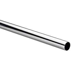 Verchromtes Hettich Schrankrohr, rund, Ø 25 mm, Länge 1200 mm, aus Stahl.