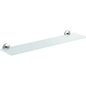 Wenko Glasablage Cuba, Bad-Wandregal aus satiniertem Glas mit verchromter Halterung.
