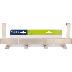 Siro Türgarderobe mit 4 Haken in Nickel matt, einfache Montage ohne Bohren.