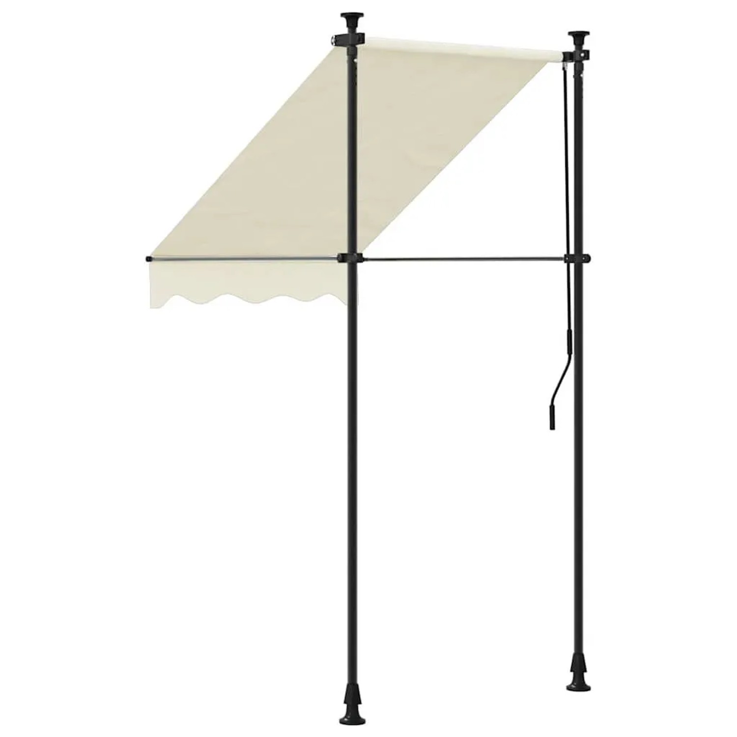 Einziehbare, creme-farbene vidaXL Markise (100x150 cm) aus Stoff und Stahl.