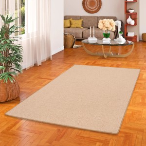 Snapstyle Natur Teppich Wolle Berber Karamell, 100x200cm im Wohnzimmer.