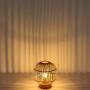 Globo Tischlampe Hildegard aus Bambus, runde Form, warmes Licht für Wohnraum oder Schlafzimmer.