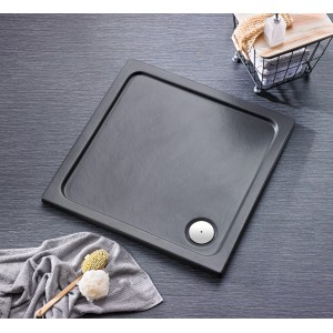 Ottofond Duschwanne Aruba, 140x80 cm, Anthrazit. Rechteckige, flache Brausewanne für moderne Badezimmer.