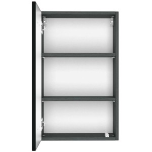 Offener Held Möbel Hängeschrank Salerno, 40 cm, matt Grau-Graphitgrau mit zwei Einlegeböden.