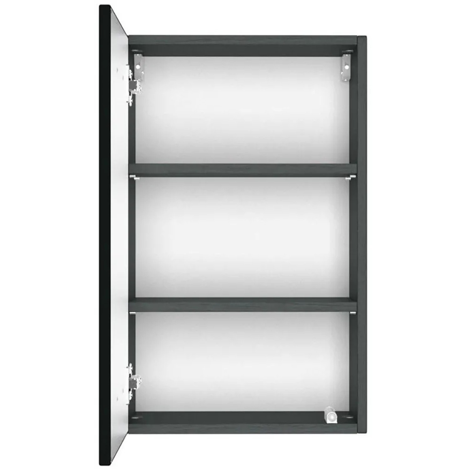 Offener Held Möbel Hängeschrank Salerno, 40 cm, matt Grau-Graphitgrau mit zwei Einlegeböden.