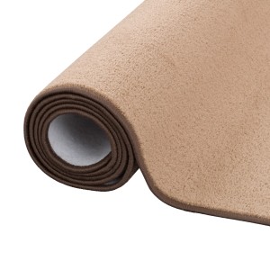 Gerollter, karamellfarbener Snapstyle Trend Velours Teppich Joy, 200x200 cm.