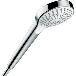 Hansgrohe Croma Select S Handbrause, Multi, Weiß/Chrom, mit Select-Knopf für Strahlarten.