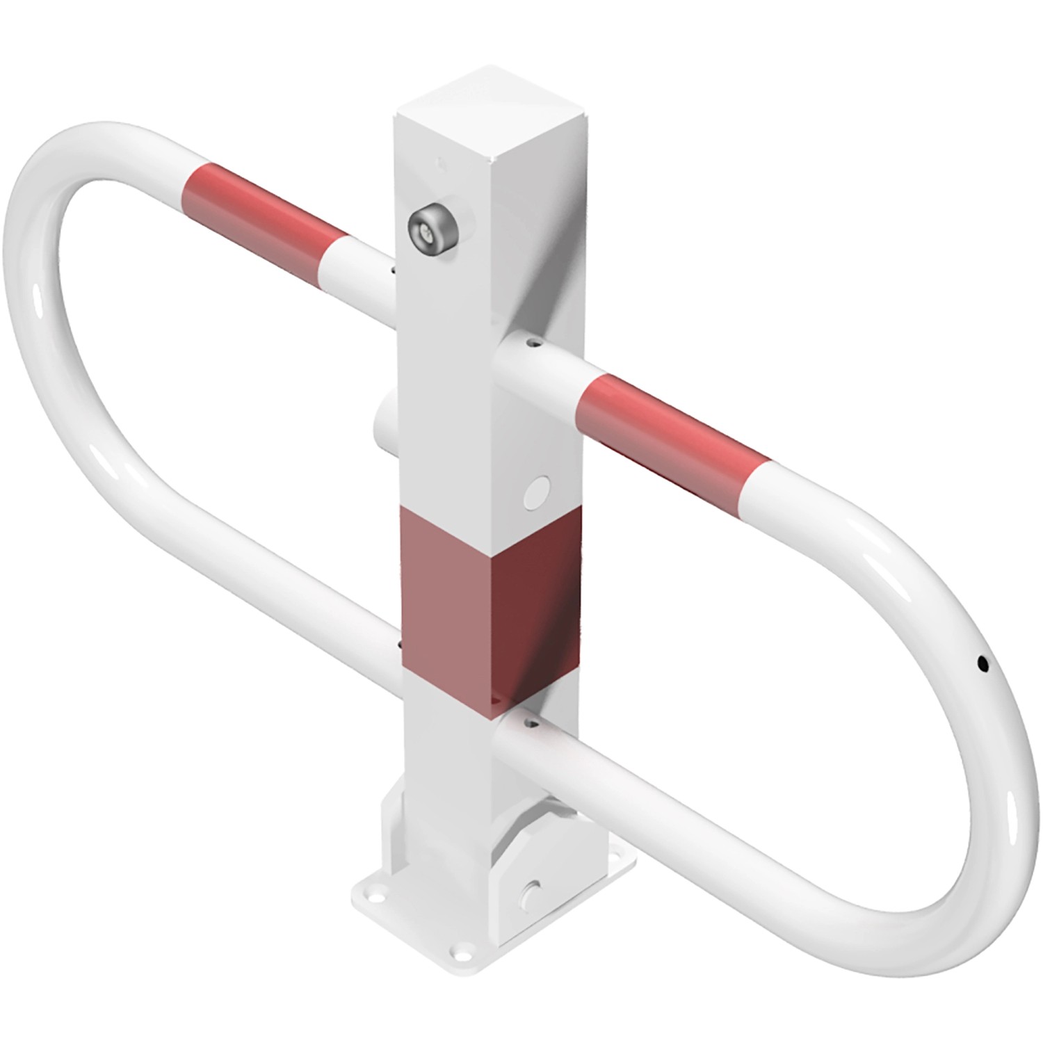 Schake Parkplatzsperre Umlegbar Dreikant 70 mm x 70 mm Weiß-Rot