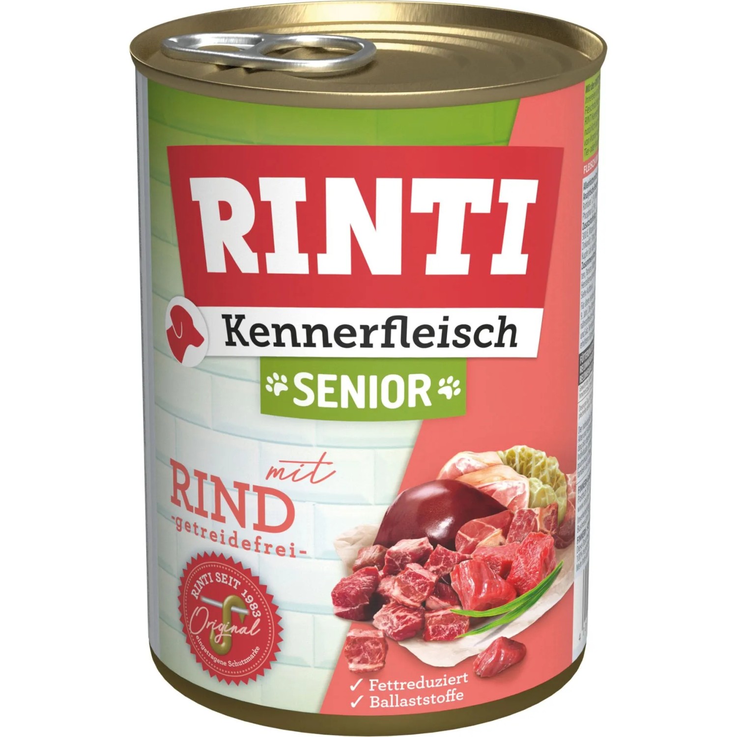 Rinti Hunde-Nassfutter Kennerfleisch Senior Rind 400 g