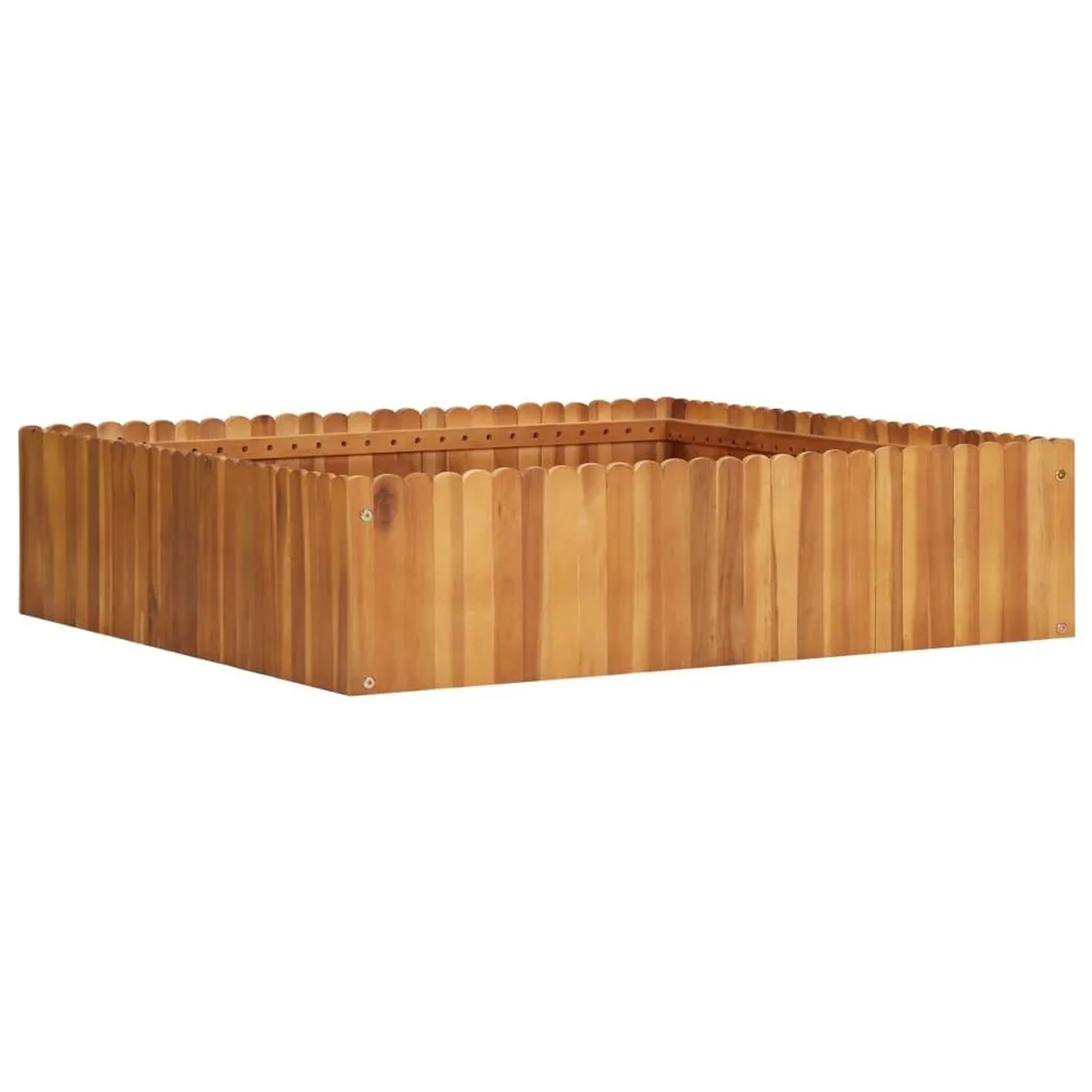DELUKE Hochbeet Aus Holz JONA 100x100x25cm Akazienholz Hochbeet Für Garten Hochbeet Holz Gartenbeet Hoch Kräuterbeet Xxl Blumenbeet