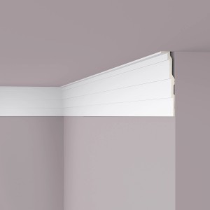 NOEL & MARQUET NMC AD21 ARSTYL Eckleiste, weiße Zierleiste aus Polyurethan, 200 cm lang.