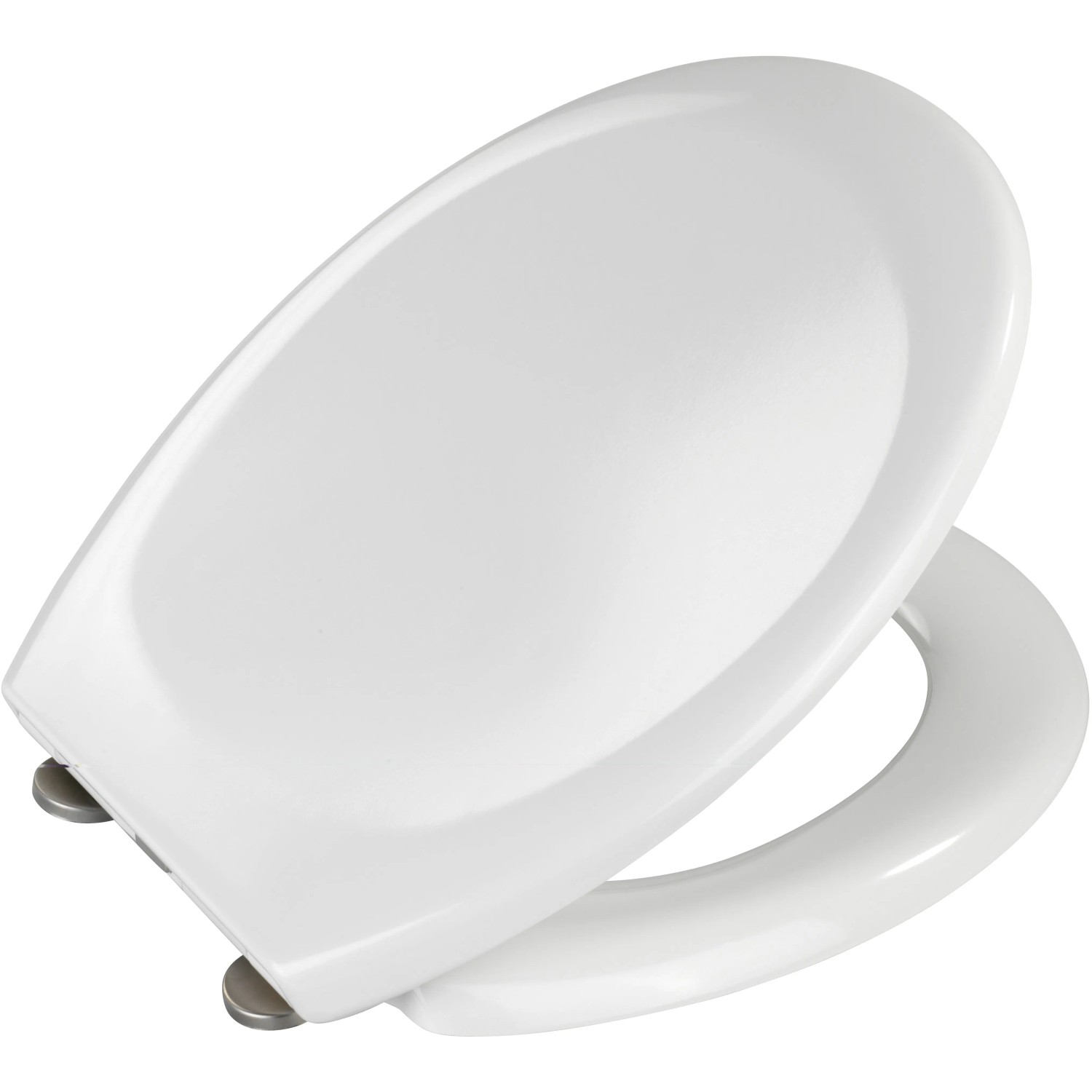 Wenko Premium WC-Sitz Ottana mit Absenkautomatik, weiß, aus Duroplast mit Edelstahl-Befestigung.