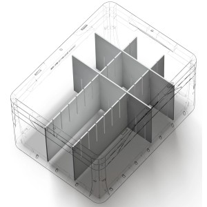 Eurobox-System Abtrenner, 36x16 cm, weiß, zur Unterteilung von Aufbewahrungsboxen.