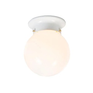 QAZQA Retro-Deckenleuchte Weißes Opalglas Scoop
