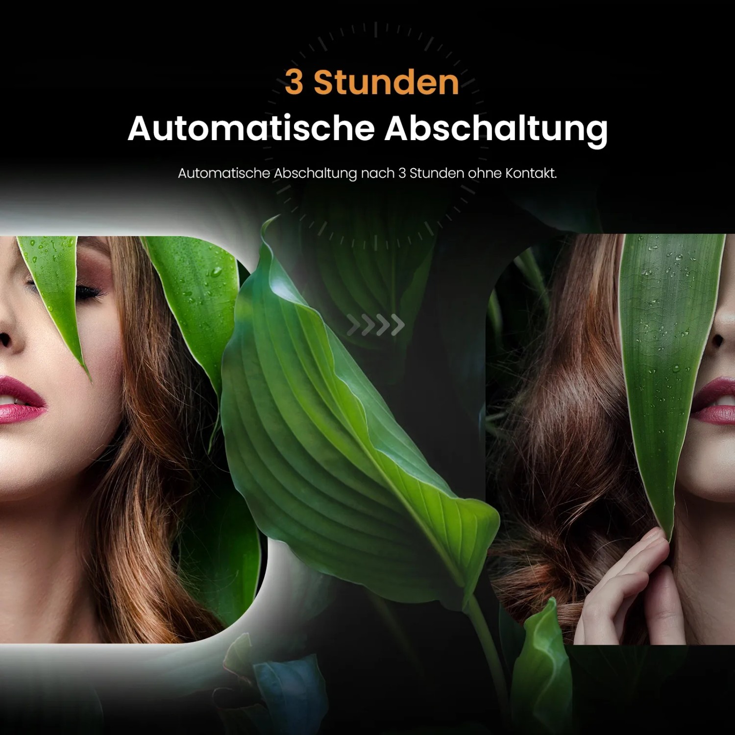 Emke Badspiegel mit automatischer Abschaltung nach 3 Stunden ohne Kontakt.