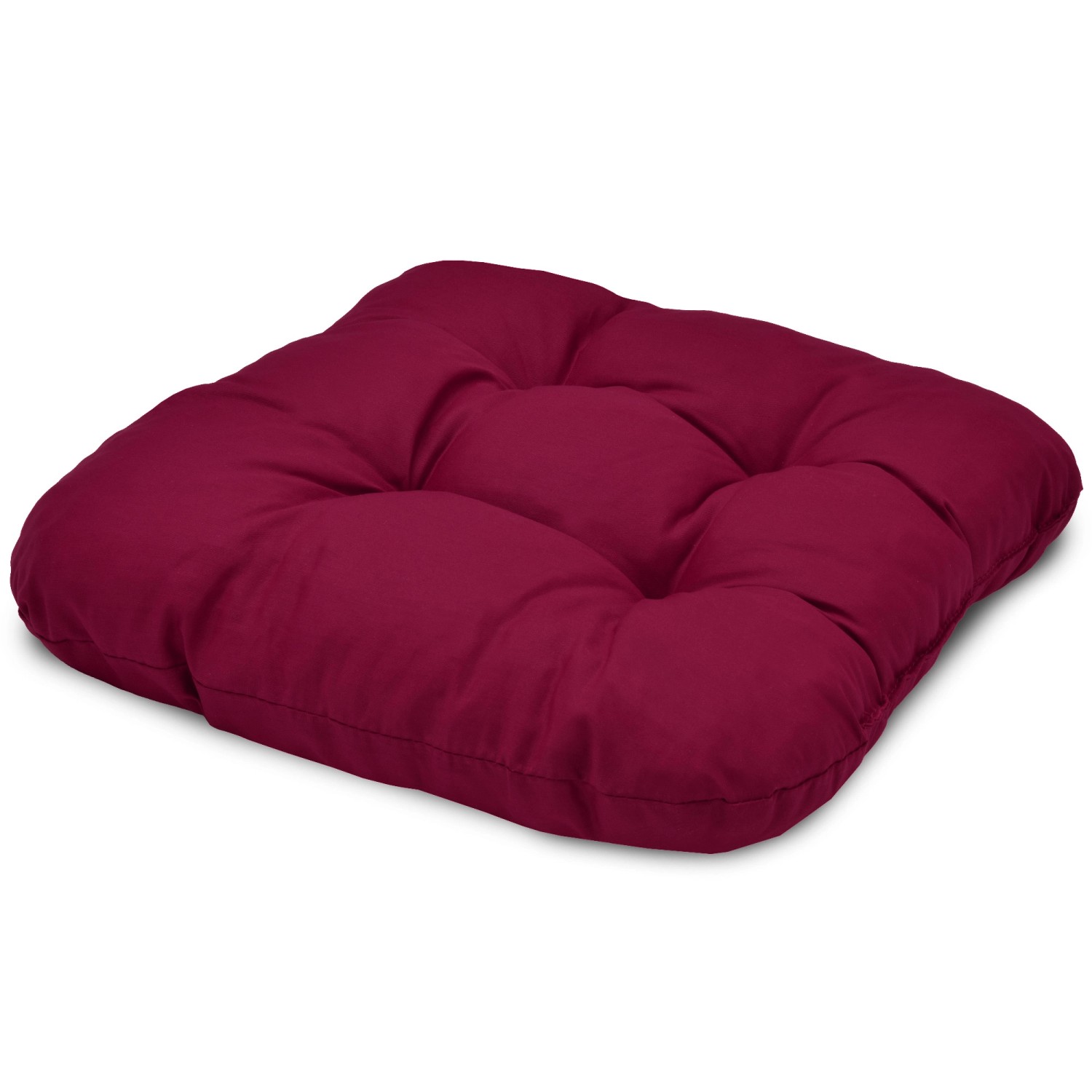 Beautissu Lisa Stuhlkissen, 40x40cm, Rot, 4er-Set. Quadratisches Sitzkissen mit Steppung für Stuhl oder Gartenstuhl.