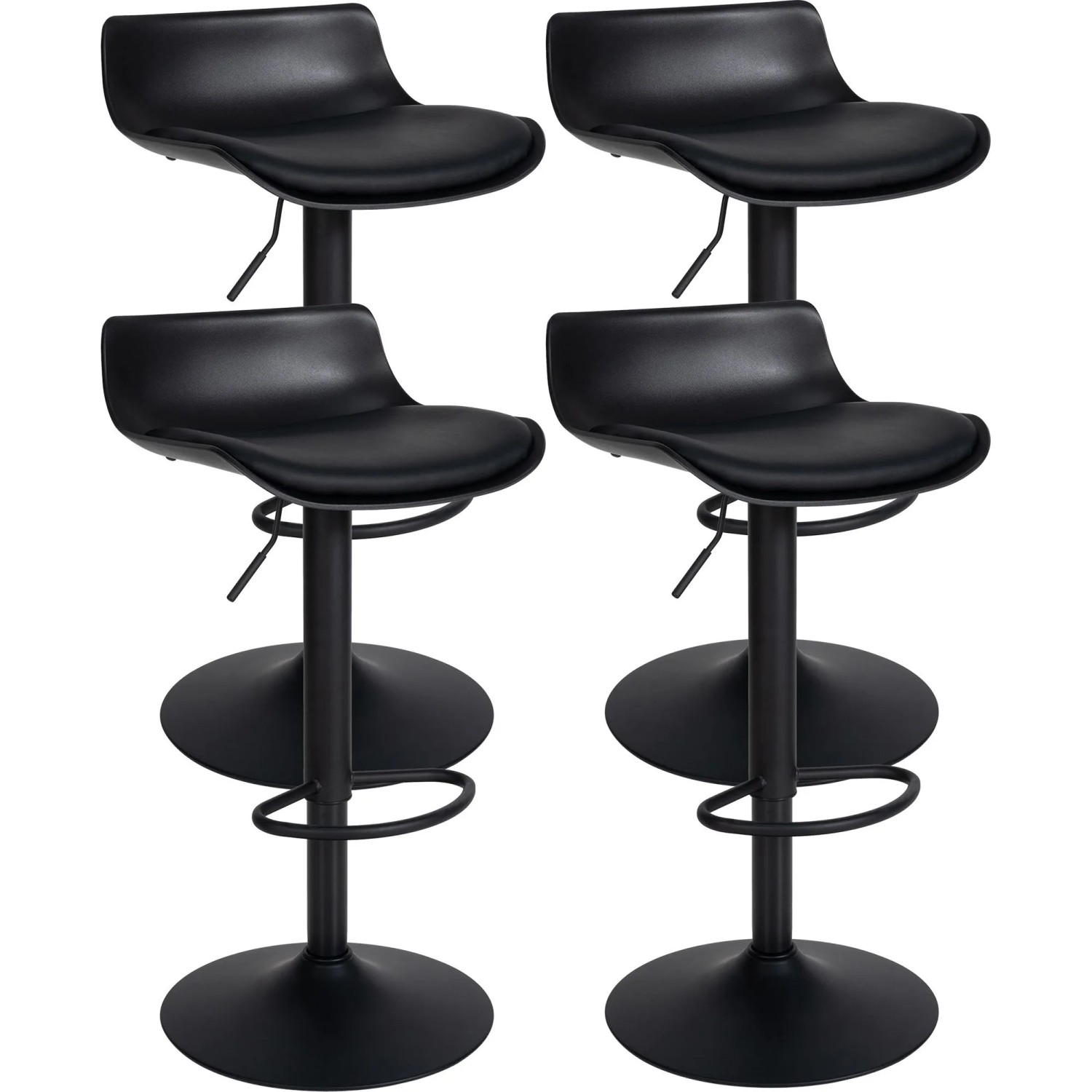 CLP 4er Set Barhocker Aveiro Kunstleder Schwarz