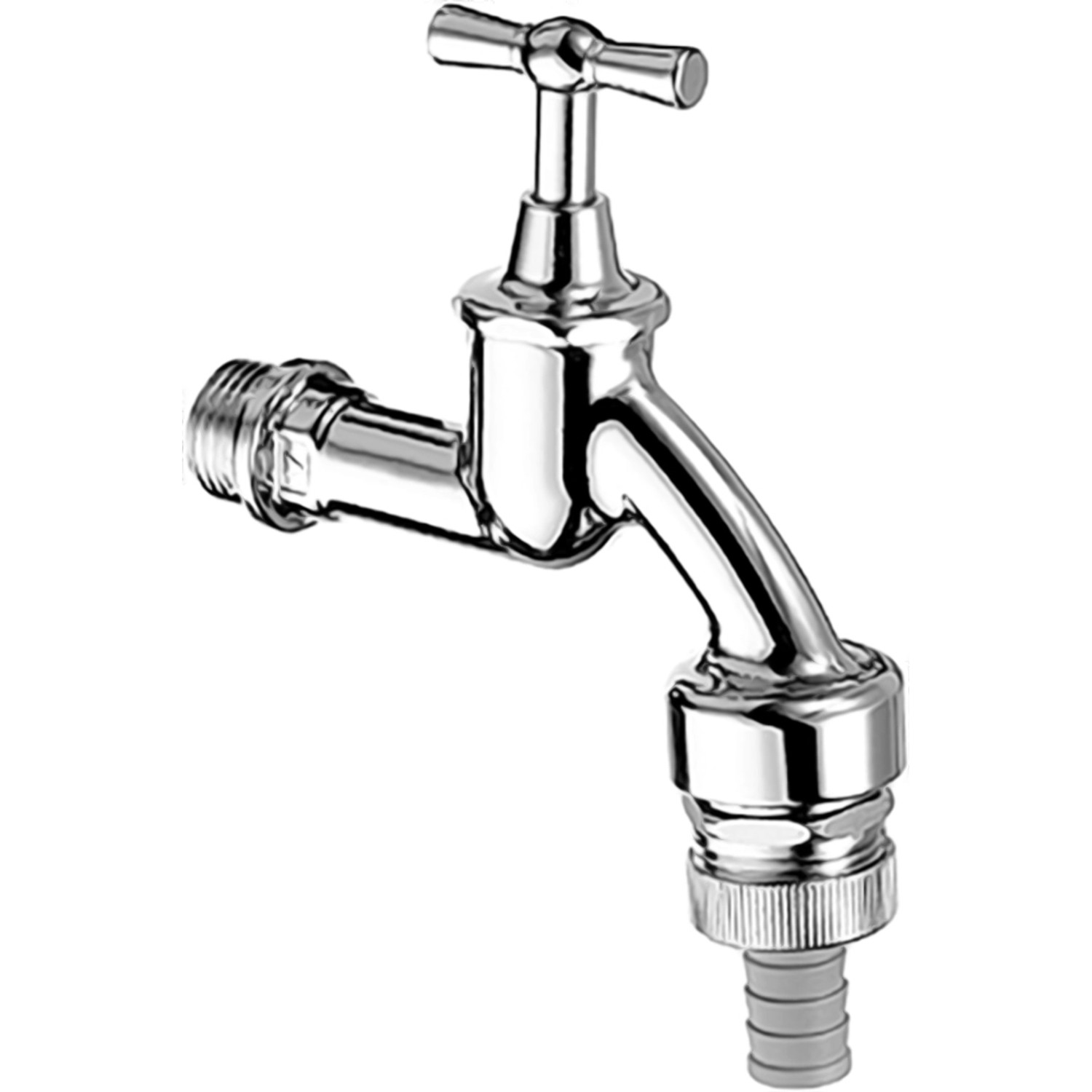 Schell Auslaufventil mit Knebelgriff mit RFV und RB 12,5 mm (1/2) Chrom