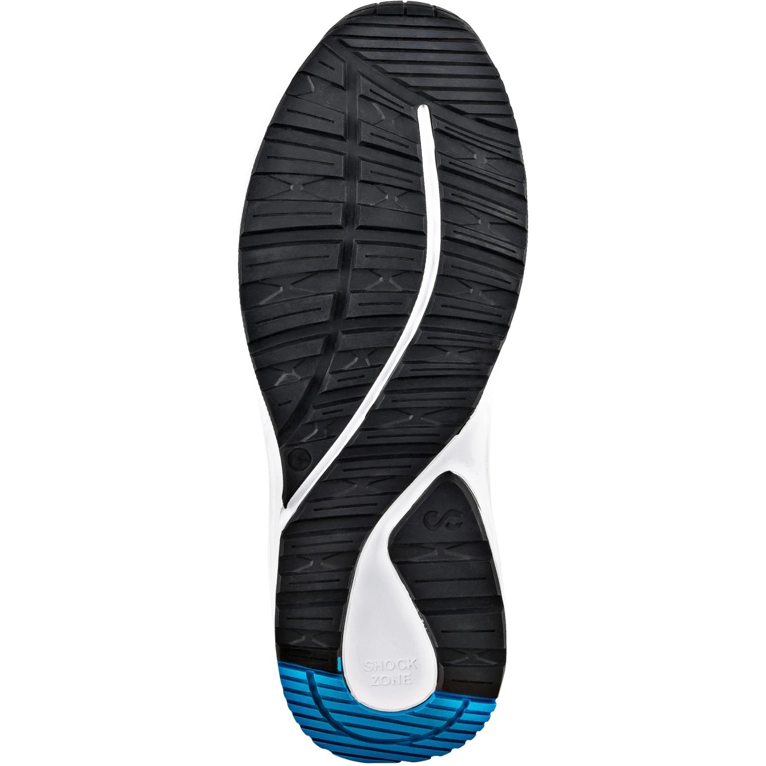 Sohle des Bullstar SprintX S1P Sicherheitsschuhs, Kornblau, Größe 40, rutschhemmend und profiliert.
