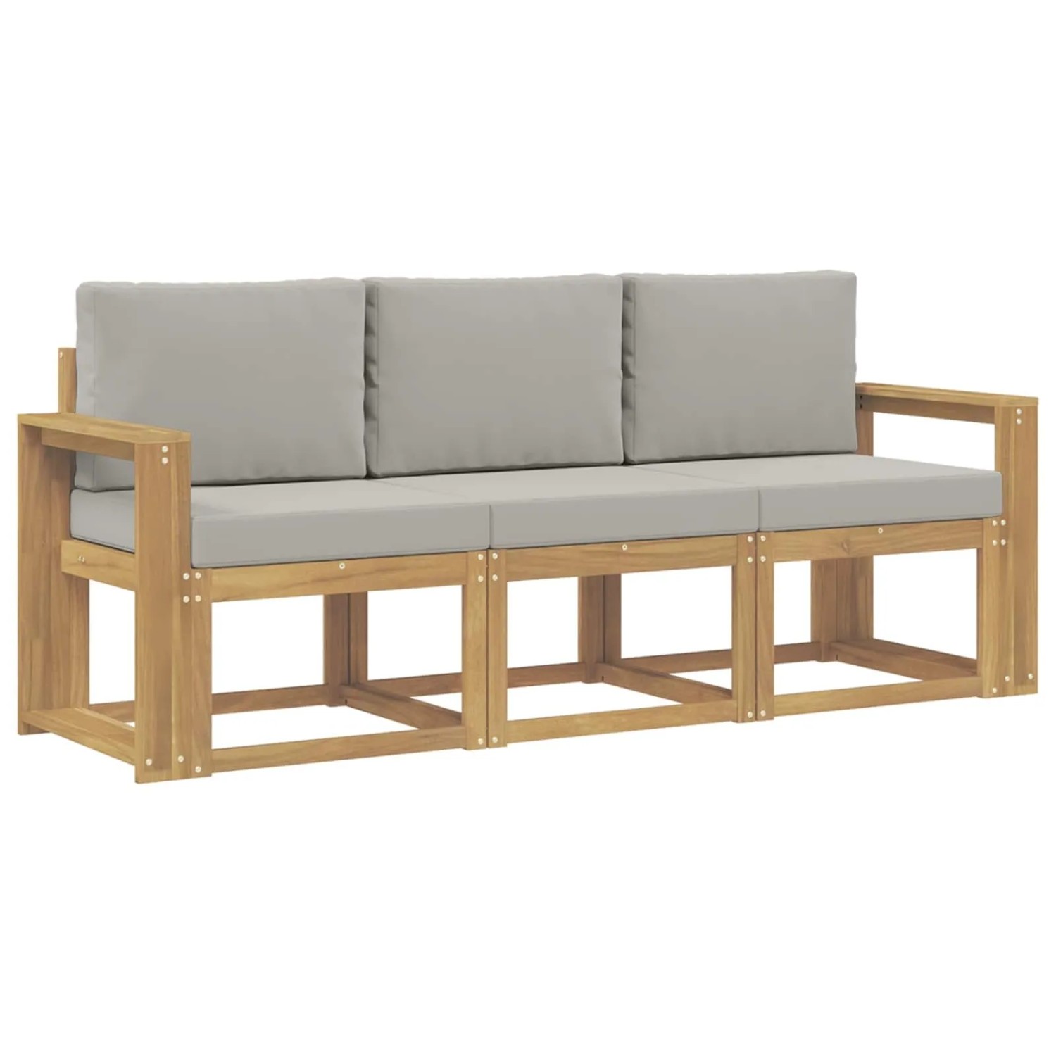 vidaXL Outdoor-Sofagarnitur 3-Tlg Weiß und Hellgrau 197,5 x 63 x 73 cm 3387180