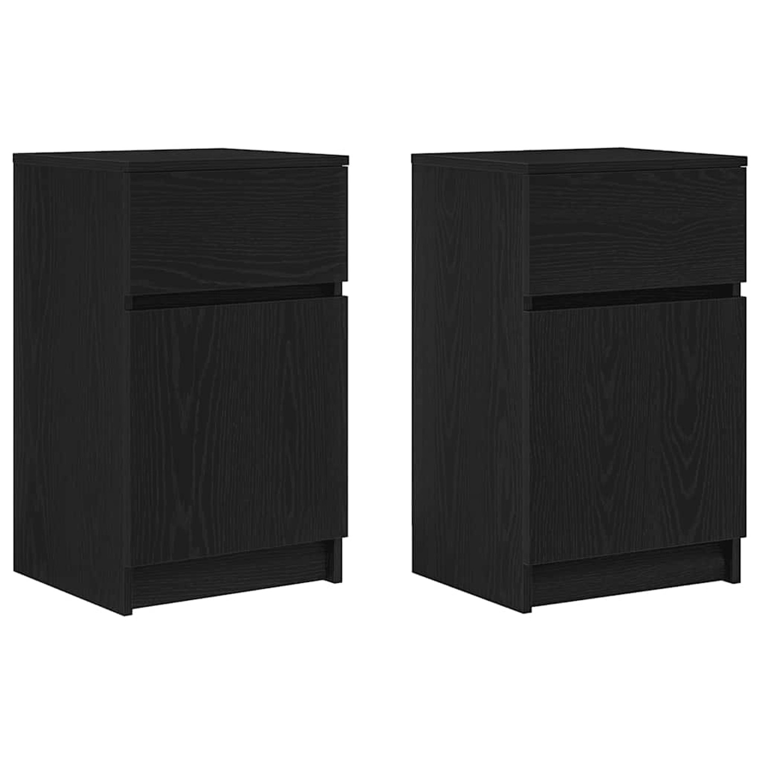 vidaXL Nachttische 2 Stk, Schwarz 39x35x65 cm Holzwerkstoff 861322 günstig online kaufen
