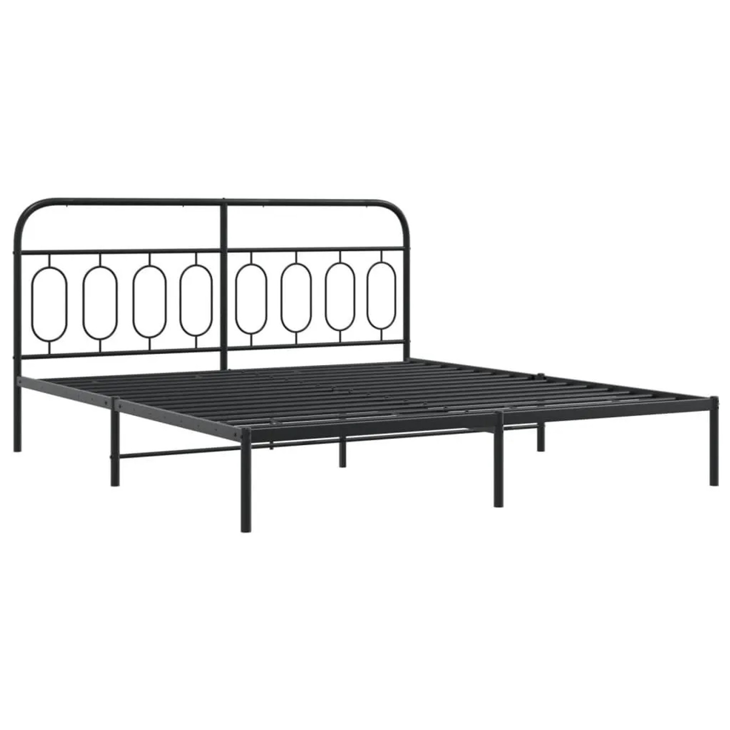 vidaXL Bettgestell mit Kopfteil und Fußteil Metall Schwarz 193x203 cm 37714 günstig online kaufen