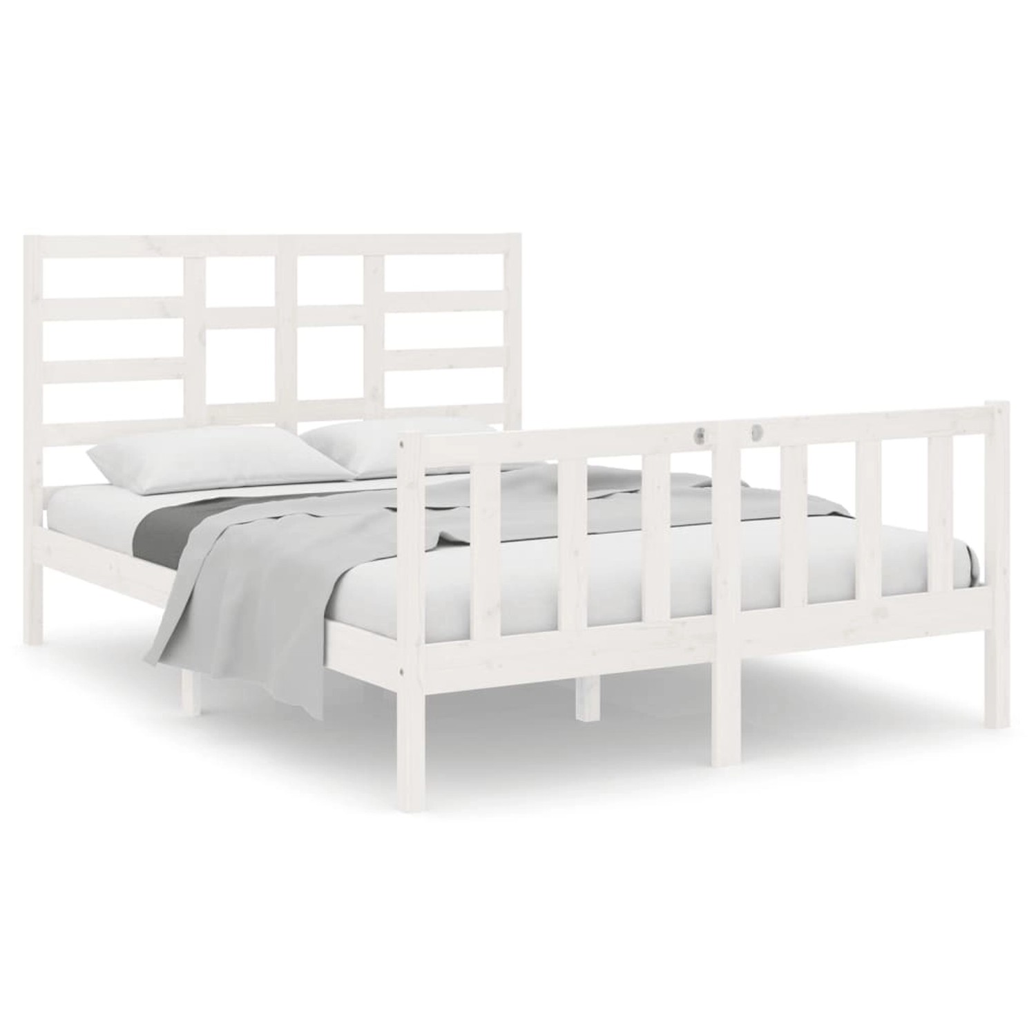 Vidaxl Massivholzbett Weiß 140x190 Cm günstig online kaufen