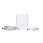 Shelly Flood Gen4 Wassersensor in Weiß mit Leck-Sensorkabel für Hausautomation.