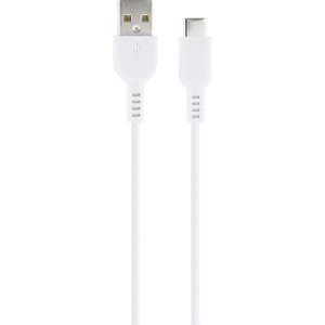 Weißes Schwaiger USB-A zu USB-C Kabel zum Laden und Synchronisieren.