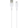 Weißes Schwaiger USB-A zu USB-C Kabel zum Laden und Synchronisieren.