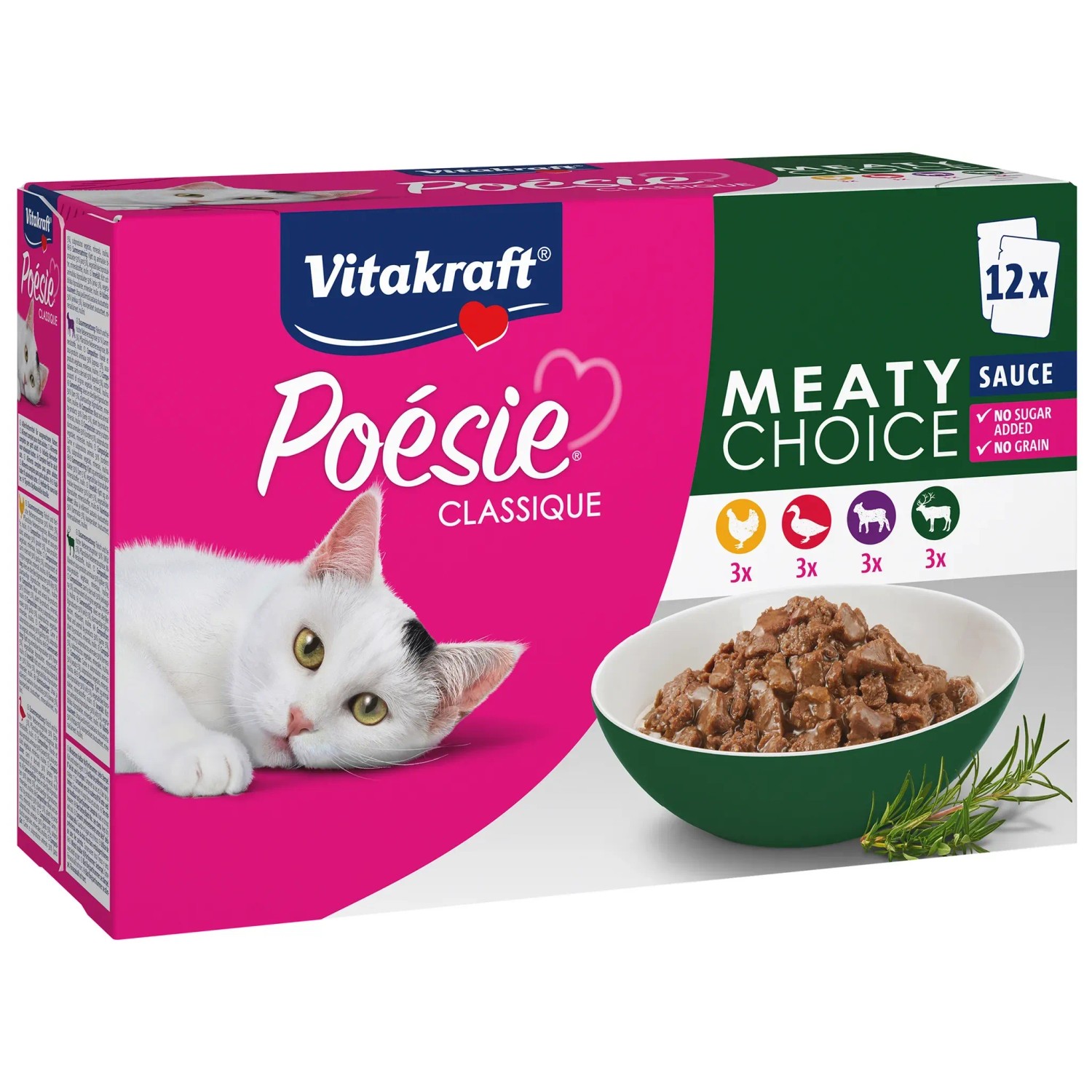Image of Vitakraft Katzen-Nassfutter Poesie Classique Meaty Sauce 12 x 85 g