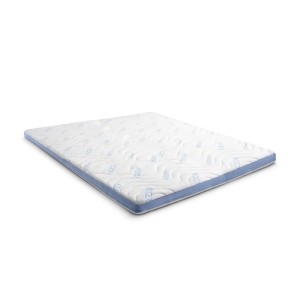 Weißer CloudComfort TOPPER Cool Matratzentopper 160x200 cm mit blauer Umrandung und Steppung.