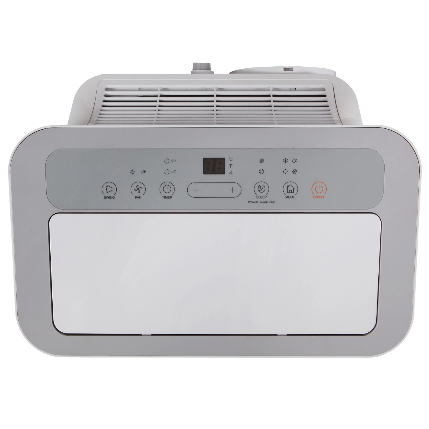 Midea Mobile Klimaanlage Silent Cool 26 Pro in Weiß, Detailansicht der Bedienelemente.
