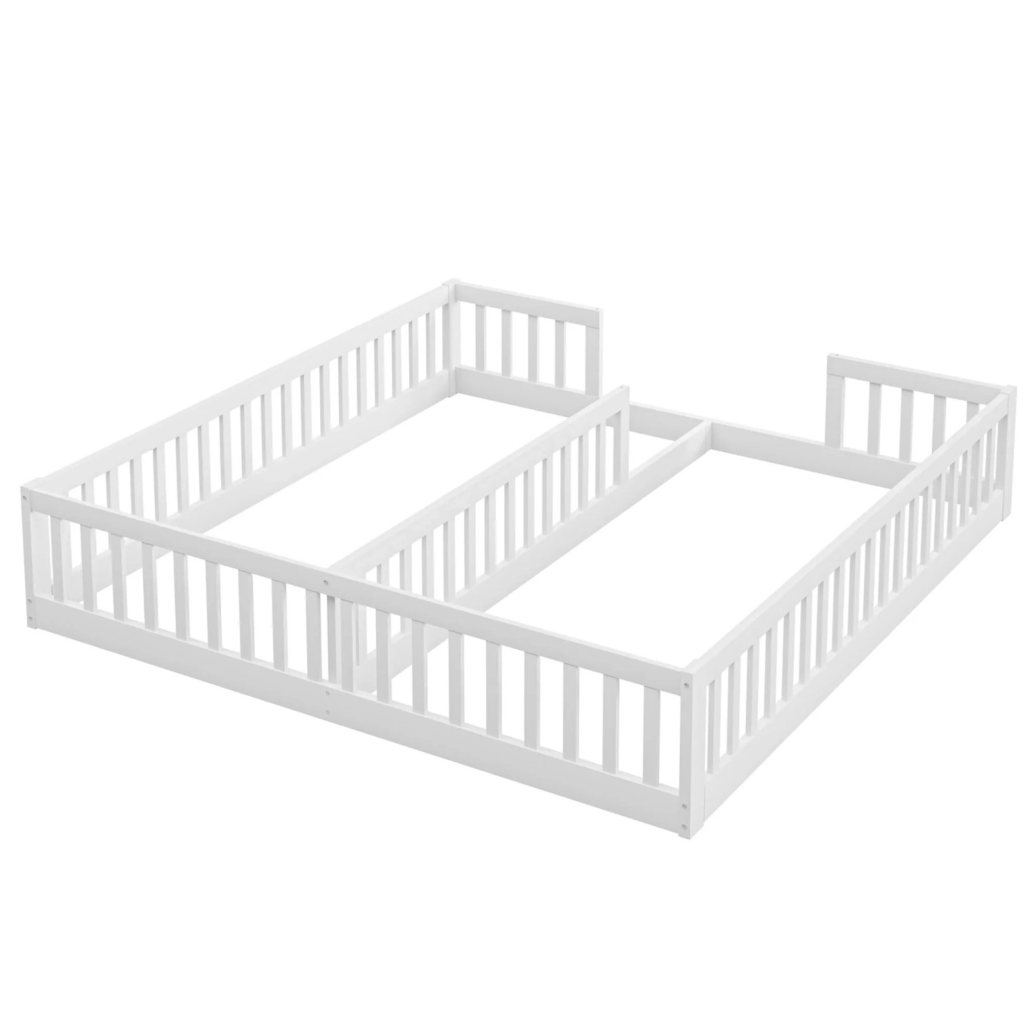 okwish Paneelbett 90x200cm mit Gitter Kinderzimmer Weiß ohne Lattenrost ohne Matratze