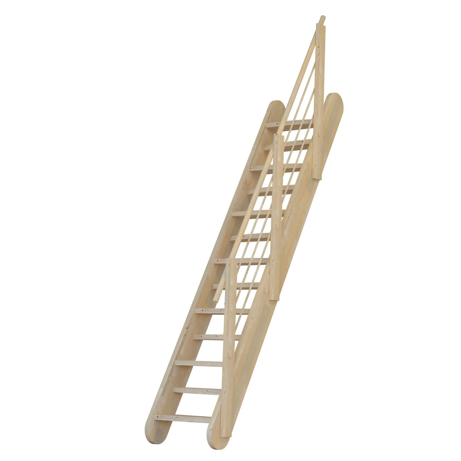 StarWood Treppe Samos Fichte Holz-Design-Geländer Verjüngte Stufen günstig online kaufen