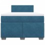 Dunkelblaues vidaXL Boxspringbett mit Matratze, Samtbezug, 120x190 cm. Bequemes Bett für erholsamen Schlaf.