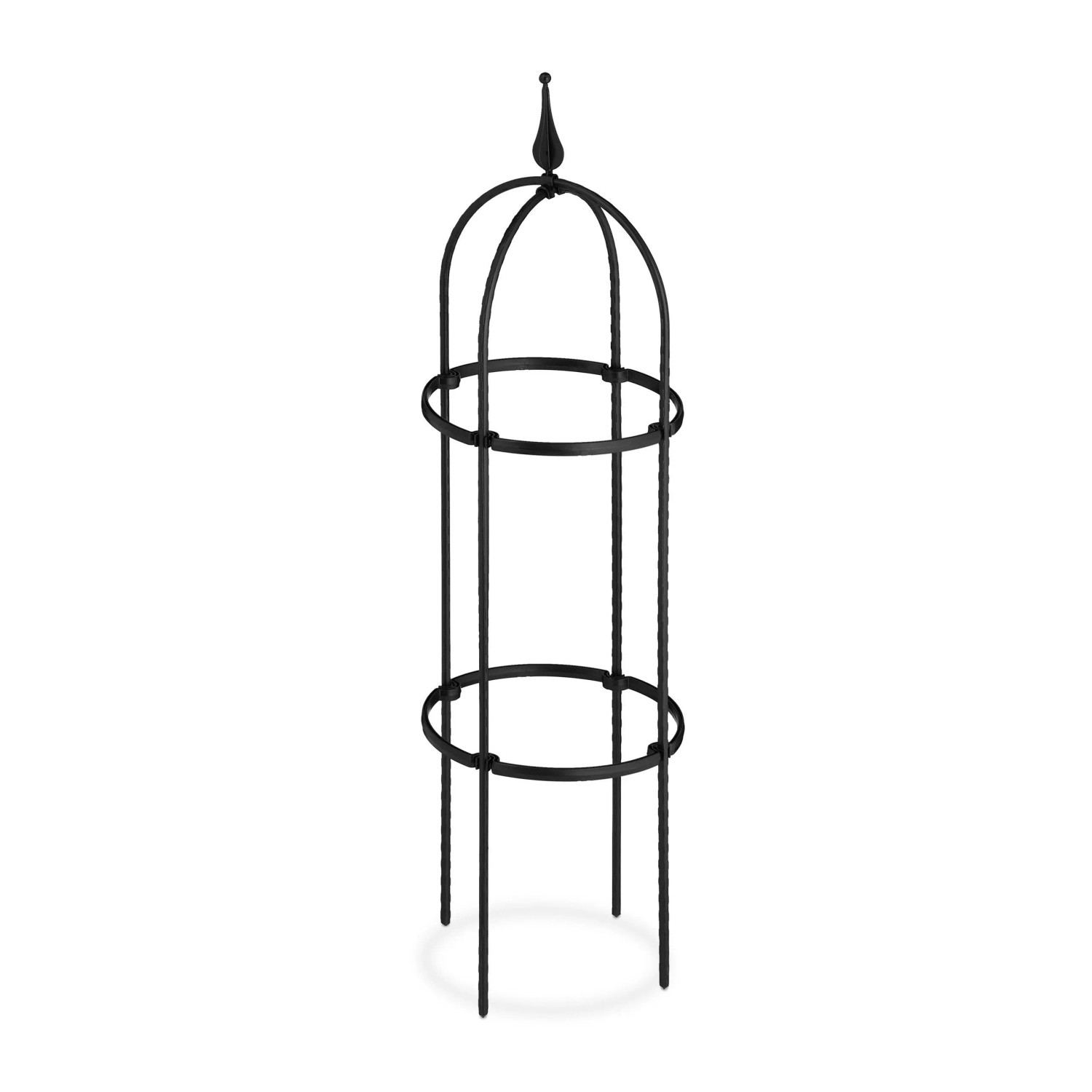 Relaxdays Rankobelisk Stahl Kunststoff Schwarz Verstellbar Wetterfest 2er Set 85 cm x 25 cm 360 g