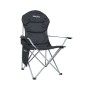 Faltbarer, schwarzer 24MOVE Campingstuhl mit Polsterung und Tragetasche, belastbar bis 150 kg.