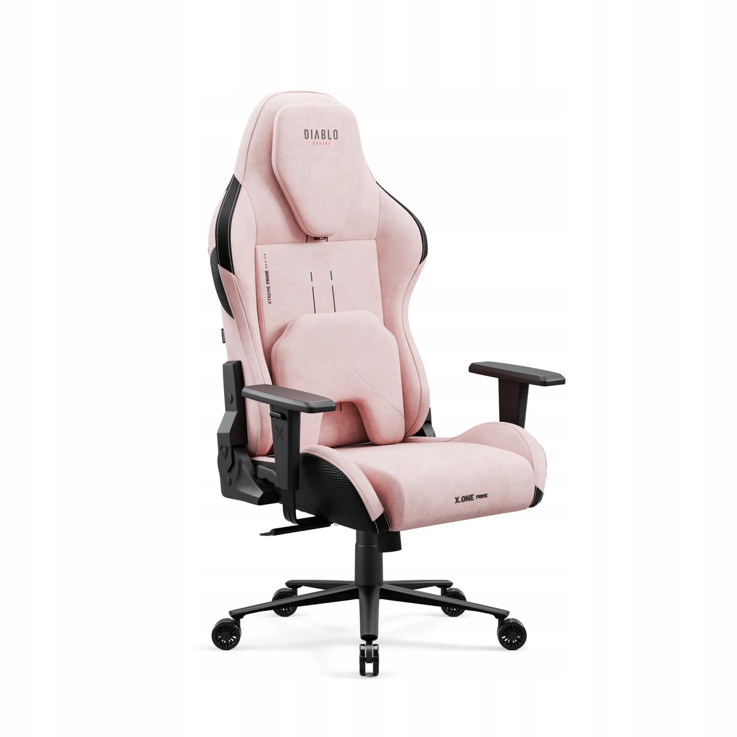 DIABLO CHAIRS Ergonomischer Gaming-Sessel aus Stoff X.ONE PRIME Normal Size Akira Pink Rosa