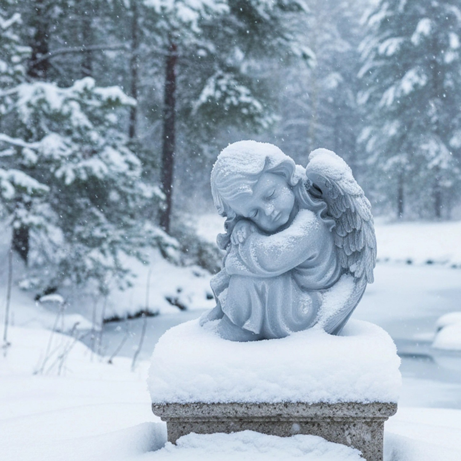 Relaxdays Grabengel Polyresin Grau Wetterfest Frostfest 24 cm_5