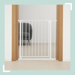 Relaxdays Treppenschutzgitter Eisen Kunststoff Weiß Klemmbar 82 bis 87 cm 3,3 kg