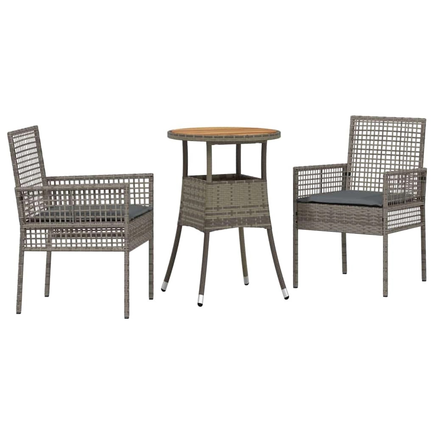 vidaXL Garten Essgruppe 3-Tlg Grau Poly Rattan 3334953 günstig online kaufen