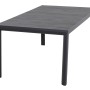 Rechteckiger Siena Garden Gartentisch Silva in Wood Grey, 100x220 cm, mit Aluminiumgestell und Keramik-Tischplatte.