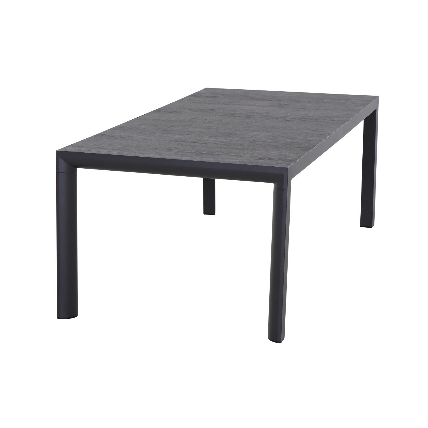 Rechteckiger Siena Garden Gartentisch Silva in Wood Grey, 100x220 cm, mit Aluminiumgestell und Keramik-Tischplatte.