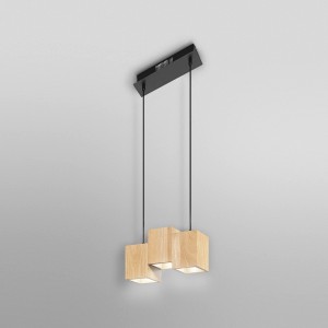 Ledvance Smart+ WiFi Pendelleuchte Decor Holz, schwarz, 3-flammig, 150cm. Smarte Hängeleuchte für Wohnräume.