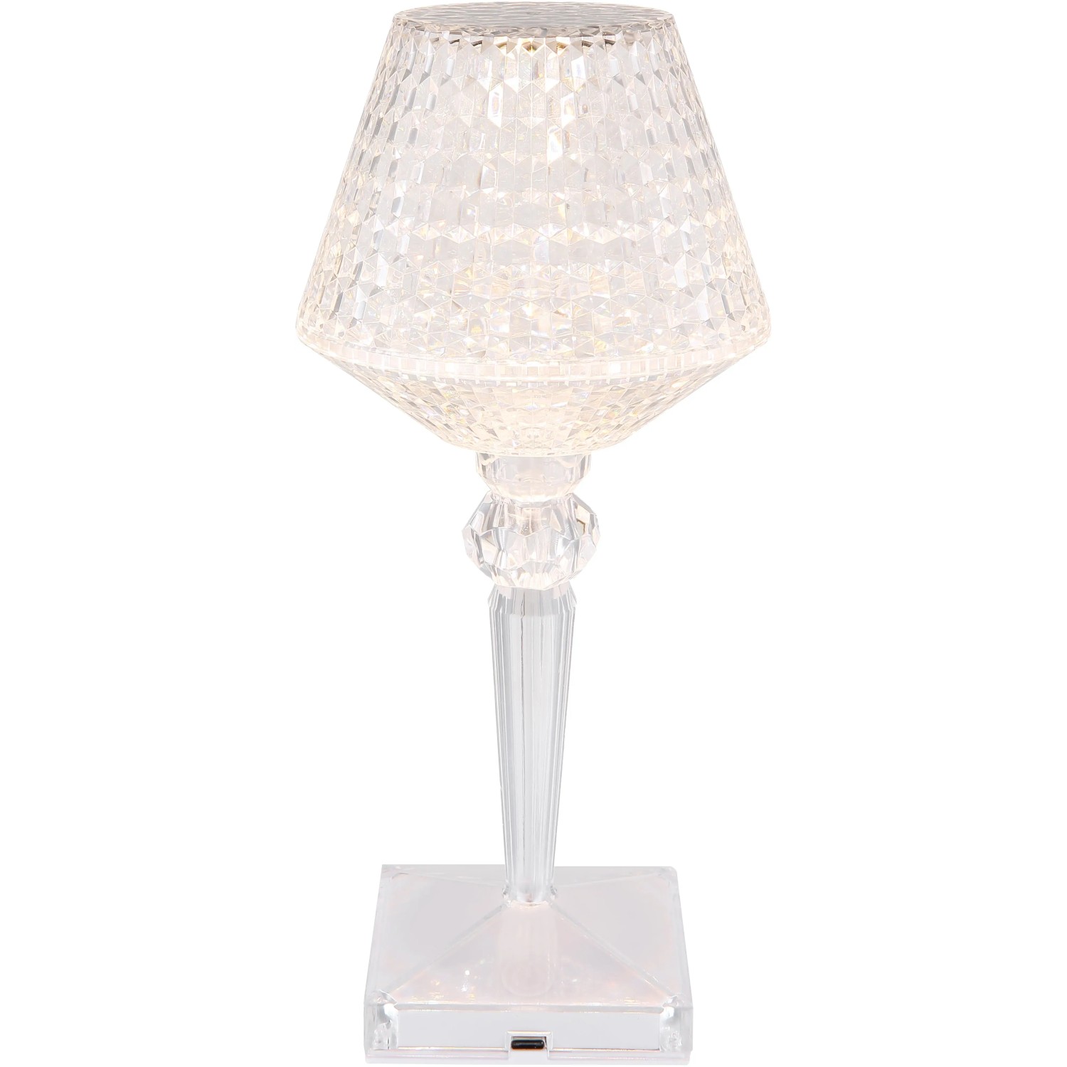 Globo LED-Tischleuchte Kristall, ø 12 cm, 26 cm hoch. Dekorative Außenleuchte mit Kristalleffekt.