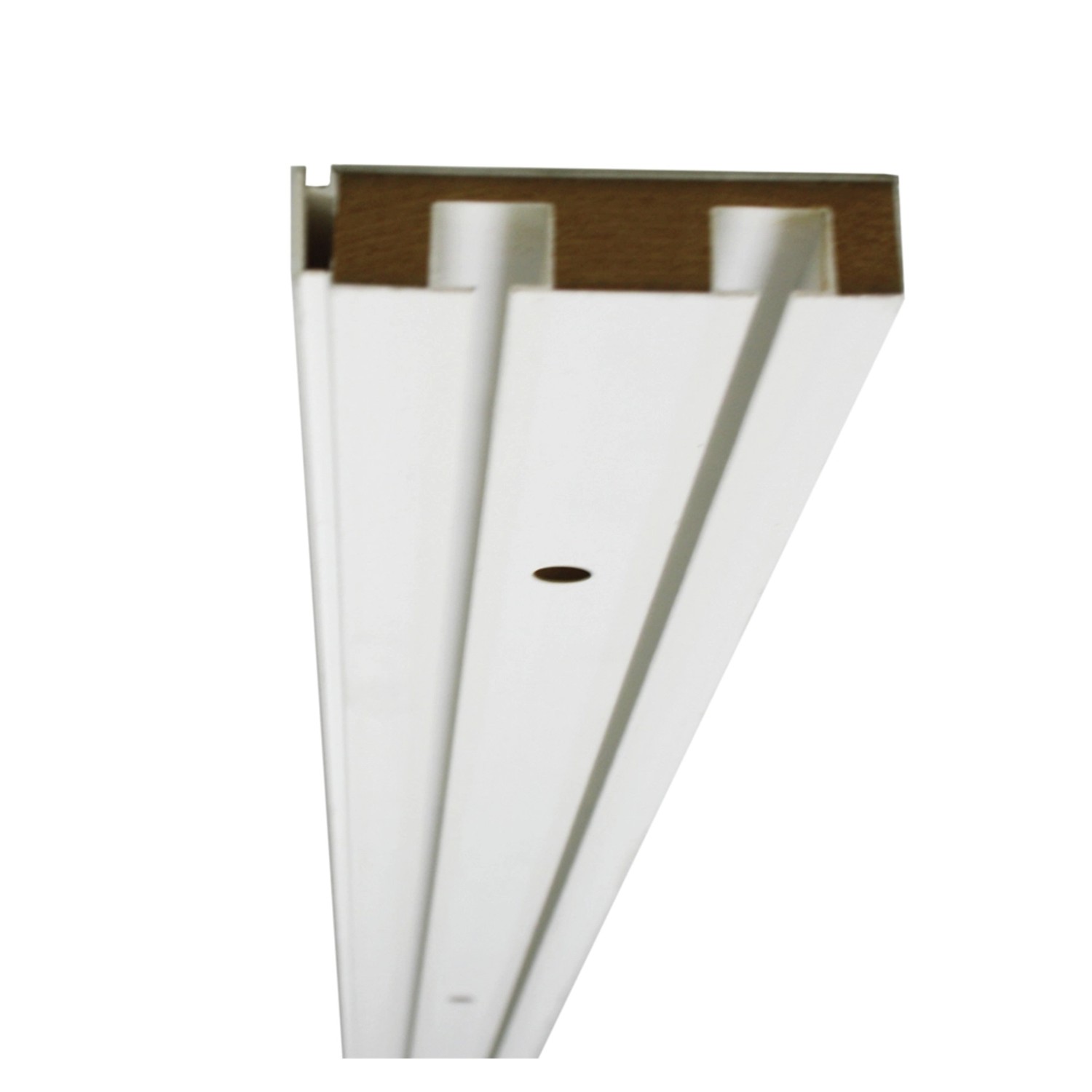 Weiße, 2-läufige Gardinia Vorhangschiene GE2, 180 cm lang, mit Bohrlöchern.