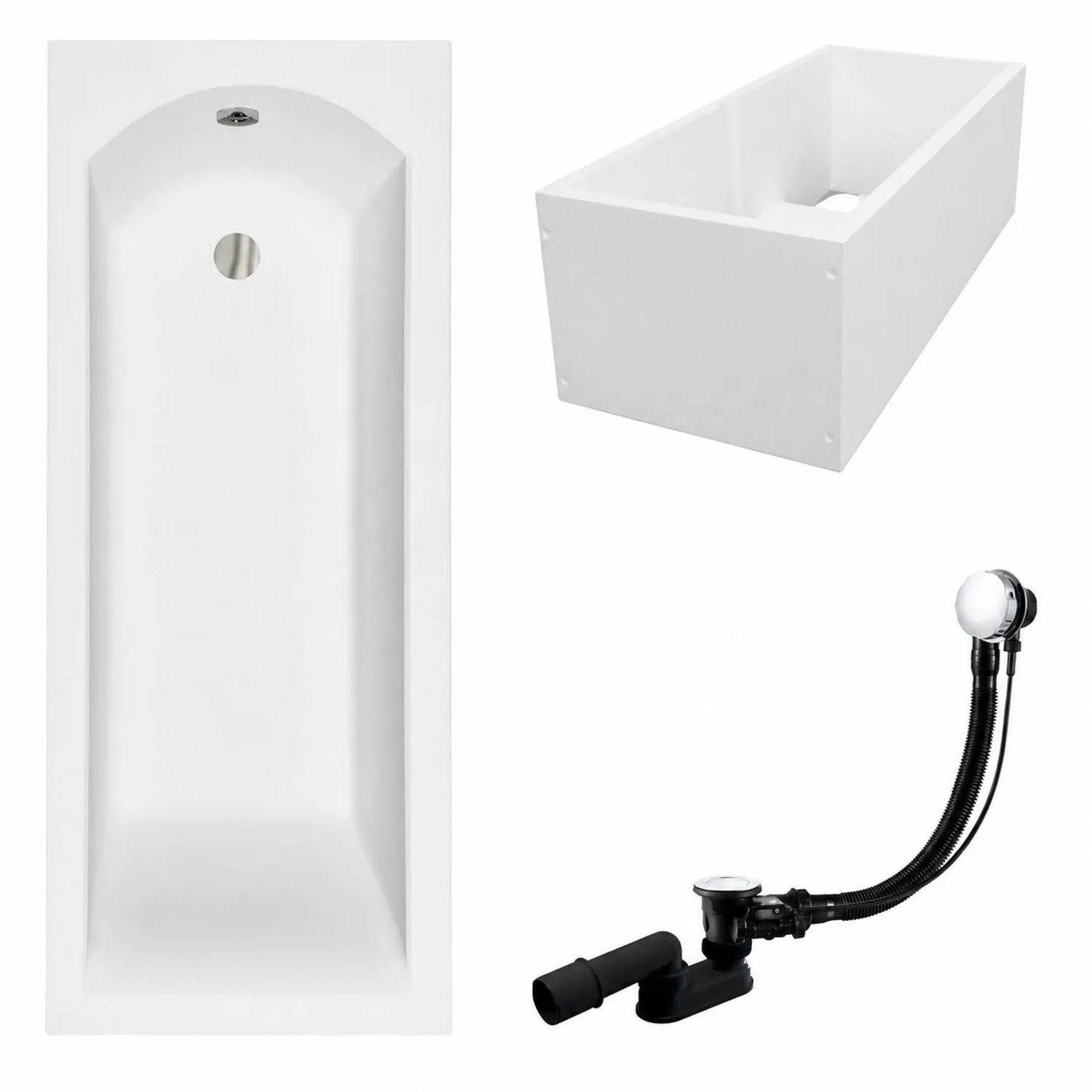 KOLMAN Badewanne Rechteck 140 x 70 Cm Mit Wannenträger Inkl. Ablauf Und Füße