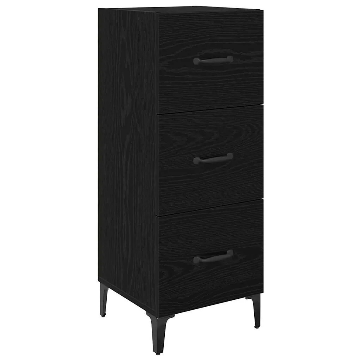 vidaXL Sideboard Schwarz Eichen-Optik 34,5 x 34 x 90 cm Holzwerkstoff 88570 günstig online kaufen