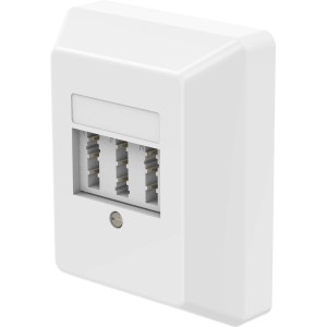 Weiße Hama TAE-NFN Aufputz Telefondose für Telefon und Nebengeräte.